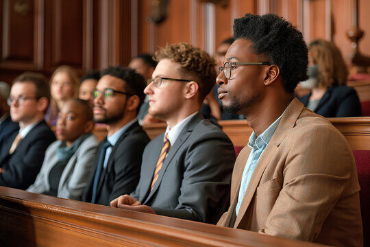 Jury looking attentive